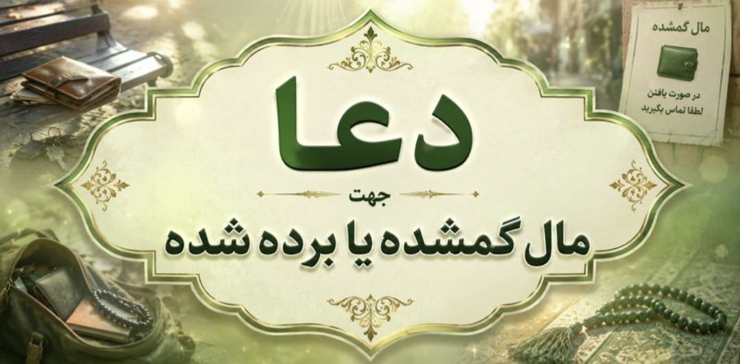 دعا جهت مال برده شده یا گم شده