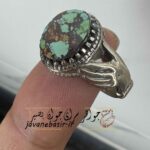 انگشتر فیروزه نیشابور سبز آبی