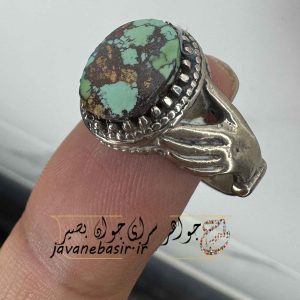 انگشتر فیروزه نیشابور سبز آبی