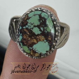 انگشتر فیروزه نیشابور سبز آبی