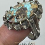 انگشتر فیروزه با رنگ آبی آسمونی
