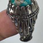 انگشتر فیروزه رکاب شبکه ای