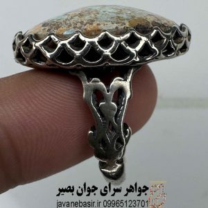 انگشتر فیروزه طبیعی درشت اصلی با رکاب ظریف