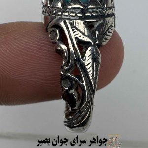 انگشتر فیروزه معدنی فرکانس تاج افلاک | جذب محبت و تقویت قلب