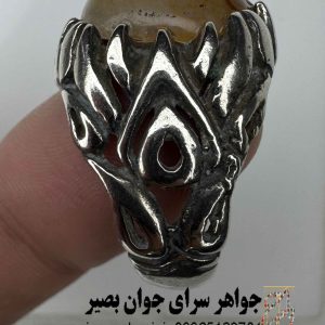 انگشتر باباقوری ناب مدل طوفان مهر | دفع ارتعاشات منفی و کاریزما