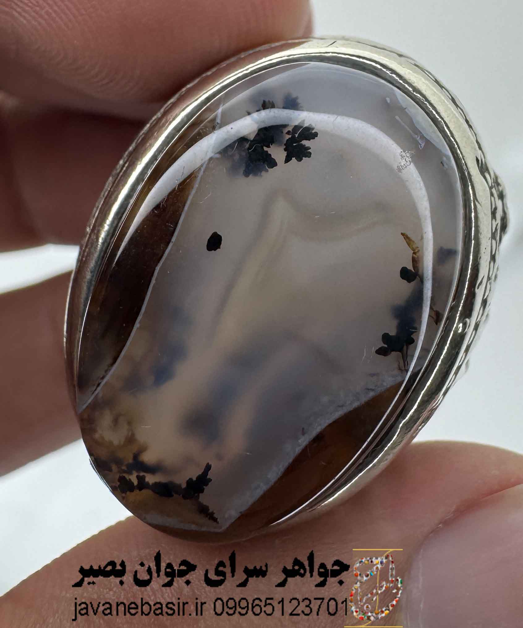 انگشتر عقیق شجر دنباله