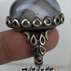 انگشتر عقیق شجر دنباله خطی | نگین پرانرژی برای رزق و روزی