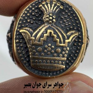 انگشتر طلا روس طرح تاج و فروهر