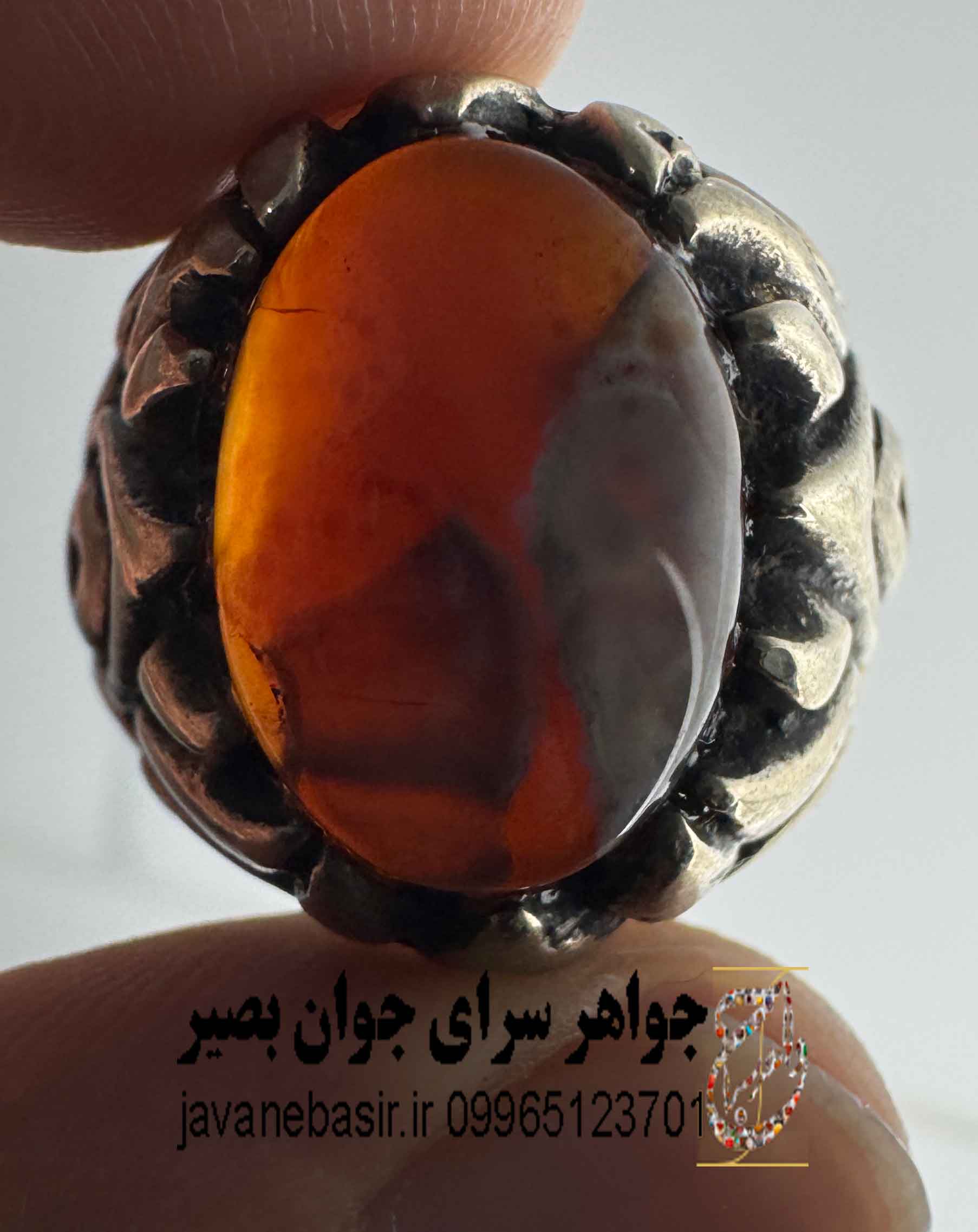انگشتر عقیق سرخ یمن مصور زنده هنر استاد خشیج