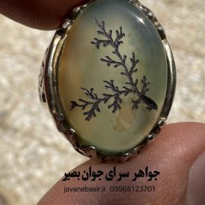 انگشتر عقیق سبز با حکاکی شجر | کاروینگ درخت روی سنگ سبز طبیعی 16 انگشتر عقیق سبز