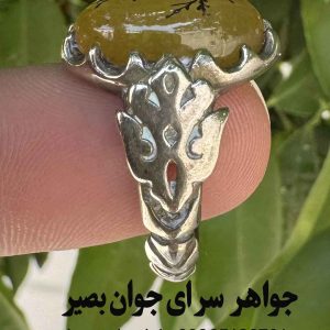 خرید انگشتر عقیق زرد حکاکی شجر | افزایش کاریزما و نفوذ کلام