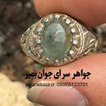 انگشتر زمرد برزیل با رنگ سبز زمردی | جلای طبیعی و رکاب از جنس سکه