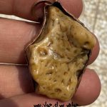 گردنبند زوعه مار کهن با رگه‌های طلایی | قاب مسی و سنگ کمیاب برای ثروت و عزت