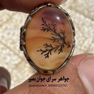 خرید انگشتر عقیق با کاروینگ شجر | مدل مینیمال و ظریف 4 انگشتر عقیق با کاروینگ شجر