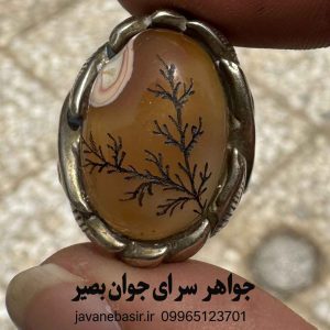 خرید انگشتر عقیق با کاروینگ شجر | طرح رکاب اشکی 8 خرید انگشتر عقیق با کاروینگ شجر