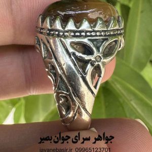 خرید انگشتر عقیق با کاروینگ شجر نایاب | مدل ریشه‌های طلایی