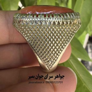خرید انگشتر عقیق سرخ با کاروینگ شجر نایاب | انرژی و شکوه اصیل